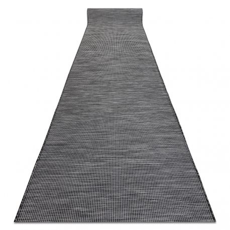 Плоский тканий бігун SISAL PATIO, рівномірний дизайн 2778 чорний