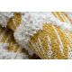 Alfombra ECO sisal BOHO MOROC Diamantes 22297 franjas - dos niveles de vellón amarillo / crema, alfombra reciclada