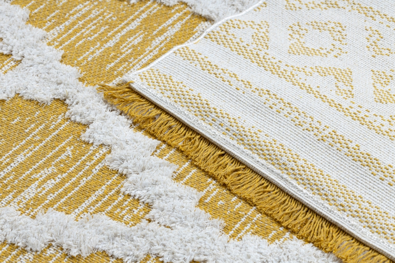 Details about   Modern Eco Sisal Carpet Moroc Yellow Cream Boho Carpet From Recycled Cotton 