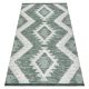 Carpet ECO SISAL Boho MOROC Diamonds 22312 fringe - two levels of fleece green / cream, recycled carpet