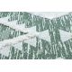 Tappeto ECO SIZAL BOHO MOROC Quadri 22312 frange - due livelli di pile verde / crema, tappeto in cotone riciclato