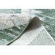 Fonott Sizal szőnyeg boho MOROC gyémánt 22312 rojt - két szintű gyapjú zöld / krém, újrahasznosított szőnyeg