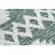 Tapete ECO SIZAL BOHO MOROC Etno Zigzag 22319 franjas - dois níveis de lã cinza verde / creme, tapete reciclado