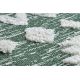 Tæppe MOROC Zigzag 22319 Økologisk, EKO SISAL kvaster - to niveauer af fleece grøn / fløde, lavet af genbrugsbomuld