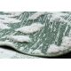Teppich ÖKO SISAL BOHO MOROC Etno Zigzag 22319 Franse - zwei Ebenen aus Vlies grün / creme, recycelter Teppich