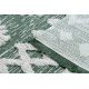 Alfombra ECO sisal BOHO MOROC Etno Zigzag 22319 franjas - dos niveles de vellón verde / crema, alfombra reciclada