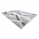 сучасний килим REBEC бахромою 51166B Геометричні - два рівні флісу темно-синій / крем