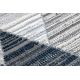 Modern Teppich REBEC Franse 51166B Geometrisch - zwei Ebenen aus Vlies dunkelblau / creme