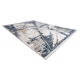 Tapete moderno REBEC franjas 51176A Geométrico, Triângulos - dois níveis de lã cinza creme / azul escuro 