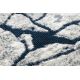 Covor modern REBEC franjuri 51184A Marmură - două niveluri de lână cremă / albastru inchis