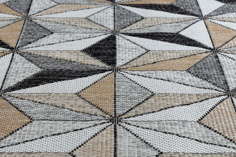 triangles beige ecru black grey easy to clean Amazing SISAL RUG "COOPER" mosaic 