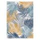 Koberec SISAL COOPER palmové listy, tropický 22258 ecru / tmavě modrá