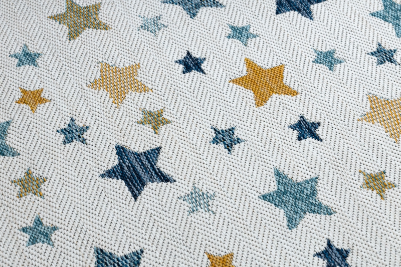 Alfombra sisal COOPER Estrellas 22260 crudo / azul oscuro - Alfombras