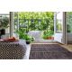 Carpet Structural BOTANIC 65239 Flowers, flat woven on the balcony, terrace - grey