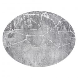 Modern MEFE matta Circle 2783 Marble - structural två nivåer av hudna svart grå 