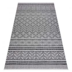 Sisaltæppe SISAL SION Zygzag, RomaBoho 22168 płaskie tkanie sort / ecru 