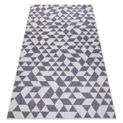 Carpet SISAL SION Geometric, Triangles 22373 Flat woven ecru / blue / pink