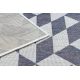 Carpet Structural BOTANIC 65242 Feathers, zigzag flat woven on the balcony, terrace - navy blue