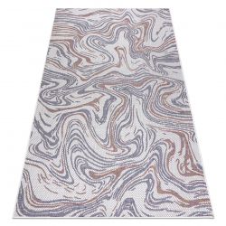 Covor Structural BOTANIC 65240 Flamingo, frunze tesut plat pe balcon, terasa - gri