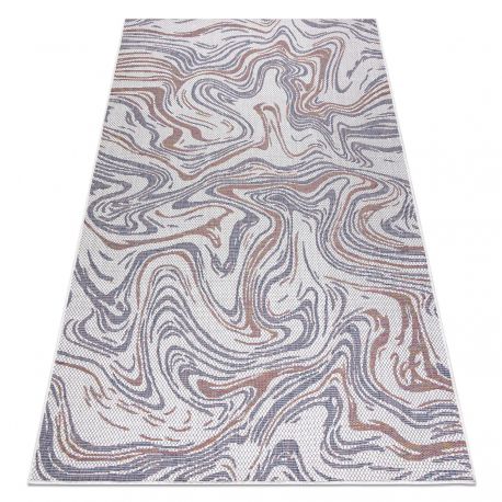 Carpet SISAL SION Waves 2836 Flat woven ecru / blue / pink