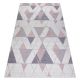 Carpet SISAL SION Geometric, Triangles 3006 Flat woven ecru / pink
