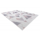 Kilimas sizalio virvelės SION Geometrinis, Trikampiai 3006 plokščias audimas ecru / rožinė