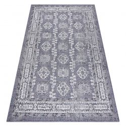 Carpet SISAL SION Frame, ornament, vintage 2832 Flat woven blue / pink / ecru