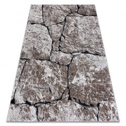 Tapis moderne COZY 8985 Brick Pavage brique, calcul - Structural deux niveaux de molleton marron