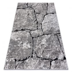 Covor modern COZY 8985 Brick Pavaj cărămidă, piatră structural două niveluri de lână grau