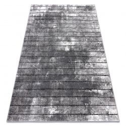 Moderný koberec COZY 8654 Raft, Pásy - Štrukturálny, dve vrstvy rúna sivá