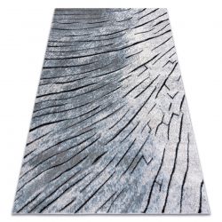 Modern carpet COZY 8874 Timber, wood - structural two levels of fleece grey / blue