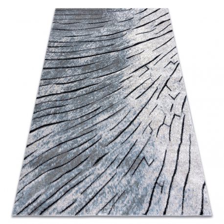 Tapis moderne COZY 8874 Timber, bois - Structural deux niveaux de molleton gris / bleu