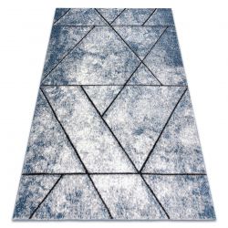 Kilimas Šiuolaikinis COZY 8872 Wall, geometrinis, trikampiai - Struktūrinis, dviejų sluoksnių vilna mėlyna