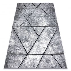 модерен килим COZY 8872 Wall, геометричен, триъгълници structural две нива на руно сив / син