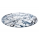 Moderní kulatý koberec COZY 8871, Marble, Mramor - Strukturální, dvě úrovně rouna, modrý 