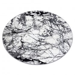 модерен килим COZY 8871 кръг, Marble, мрамор structural две нива на руно сив