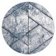 сучасний килим COZY 8872 коло Wall, Геометричні, Трикутники - Structural два рівні флісу синій