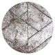 Moderný okrúhly koberec COZY 8872 Wall, geometrický ,trojuholníky - Štrukturálny, dve vrstvy rúna, hnedá