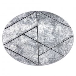 Kilimas Šiuolaikinis COZY 8872 Ratas Wall, geometrinis, trikampiai - Struktūrinis, dviejų sluoksnių vilna, pilka / mėlyna