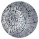 Modern Teppich COZY 8875 Kreis, Wood, Baumstamm - Strukturell zwei Ebenen aus Vlies grau / blau