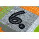 Carpet for kids JUMPY circle Patchwork, Letters, Numbers grey / orange / blue