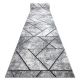 Modern runner COZY 8872 Wall, geometric, triangles - structural two levels of fleece grey / blue