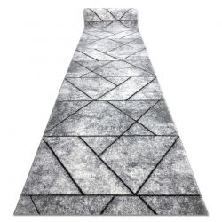 Alfombra de pasillo COZY 8872 Wall, geométrico, triangulos - Structural dos niveles de vellón gris / azul