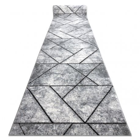TAPIS DE COULOIR COZY 8872 Wall, géométrique, triangles - Structural deux niveaux de molleton gris / bleu