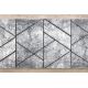 Moderní béhoun COZY 8872 Wall, geometrický, trojúhelníky - Strukturální, dvě úrovně rouna šedá / modrý