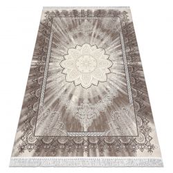 Koberec pratelný SHAPE 3105 Srdce Shaggy - béžový plyšový, protiskluzový