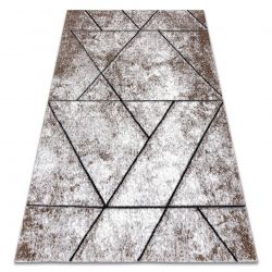 Moderní koberec COZY 8872 Wall, geometrický, trojúhelníky - Strukturální, dvě úrovně rouna, hnědý