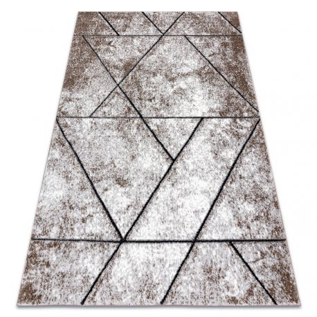 Dywan nowoczesny COZY 8872 Wall, geometryczny, trójkąty - Strukturalny, dwa poziomy runa brązowy