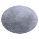 Модерен перален килим LAPIN кръг shaggy, против хлъзгане черно / слонова кост