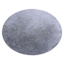 Okrúhly prateľný koberec LAPIN shaggy, protišmykový , čierna / slonová kosť